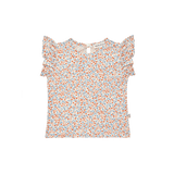 House of Jamie Ruffled Tee Peach Blush Mini Floral