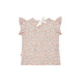 House of Jamie Ruffled Tee Peach Blush Mini Floral