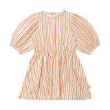 House of Jamie Balloon Dress (SS) Gold Vertical Stripes