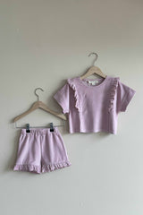 House of Jamie Relaxed Ruffled Tee Rose Lilac