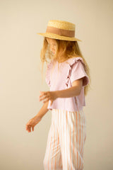 House of Jamie Classic Pants Gold Vertical Stripes