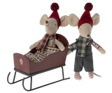 Maileg slee rood muis