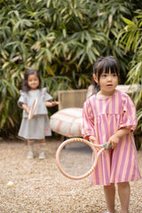 House of Jamie Balloon High Waist Dress Violet Bellini Stripes