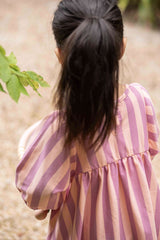 House of Jamie Balloon High Waist Dress Violet Bellini Stripes