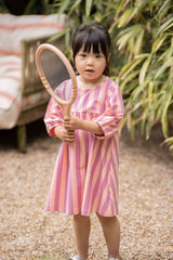 House of Jamie Balloon High Waist Dress Violet Bellini Stripes