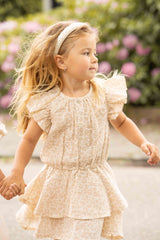 House of Jamie Ruffled Layer Dress Beige Leopard