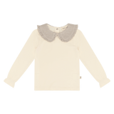 House of Jamie Collar Tee Cream & Shimmer Beige