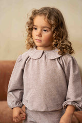 House of Jamie Puff Balloon Collar Jumper Mauve Rose