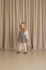 House of Jamie Ruffled Salopette Dress Sandshell Zig Zag