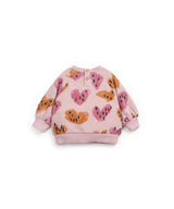 Play Up baby printed fleece sweater rose