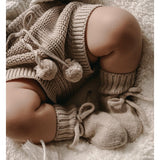 Petite Noé strikslofjes Merinowol sand