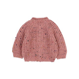 Búho baby botonato cardigan peony