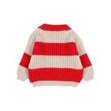 Búho baby stripes jumper poppy red