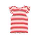 Búho fancy rib t-shirt coral red
