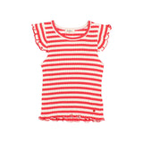 Búho fancy rib t-shirt coral red