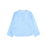 Búho linen kurta shirt provence blue