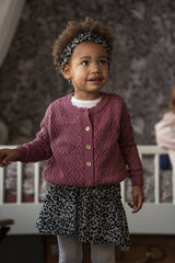 House of Jamie Ajour Girls Cardigan Mauve Knit