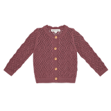 House of Jamie Ajour Girls Cardigan Mauve Knit