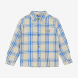 Daily Seven Shirt Check Print Dusty Kobalt