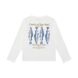 Daily Seven T-shirt Longsleeve Backprint Egret