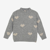 Daily Seven Knitted Sweater Heart Medium Grey Melange