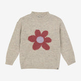 Daily Seven Knitted Sweater Flower Pale Mauve