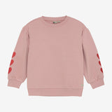 Daily Seven Sweater Heart Embroidery Pale Mauve