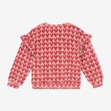 Daily Seven Sweater Heart Print Pale Mauve