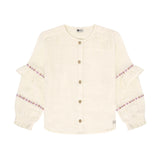 Daily Seven Shirt Longsleeve Ruffle Mother of Pearl