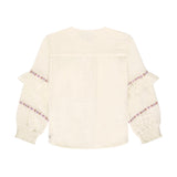 Daily Seven Shirt Longsleeve Ruffle Mother of Pearl