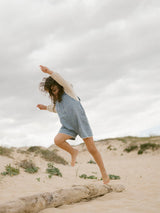 Lil' Atelier Mini Funda denim short overall Medium Blue Denim