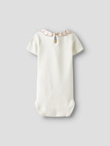 Lil' Atelier Baby Fundo short sleeve romper Coconut Milk MISTY ROSE