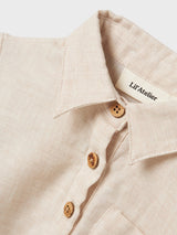 Lil' Atelier Baby Tarou short sleeve blouseromper Bleached Sand