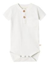 Lil' Atelier Baby Dolan Joe short sleeve romper Coconut Milk