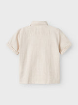 Lil' Atelier Mini Tarou short sleeve blouse Bleached Sand