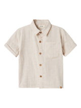 Lil' Atelier Mini Tarou short sleeve blouse Bleached Sand