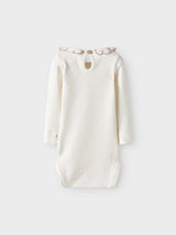 Lil' Atelier Baby Fundo longsleeve romper Coconut Milk MISTY ROSE