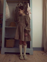 Lil' Atelier Mini Rosita Liu jurk Sepia Tint