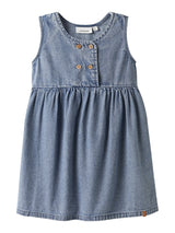 Lil' Atelier Mini Taya jurk Medium Blue Denim