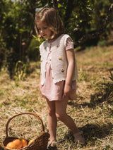 Lil' Atelier Mini Flora knit vest Coconut Milk