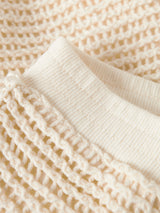 Lil' Atelier Mini Flora knit shorts Coconut Milk