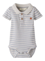 Lil' Atelier Baby Haldur ss slim body Coconut Milk DUSTY BLUE
