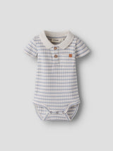 Lil' Atelier Baby Haldur ss slim body Coconut Milk DUSTY BLUE
