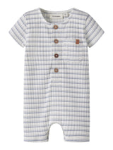 Lil' Atelier Baby Haldur ss loose short suit Coconut Milk DUSTY BLUE