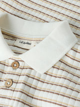 Lil' Atelier Mini Haldur ss loose polo Coconut Milk COCA MOCHA