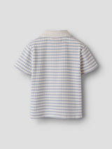 Lil' Atelier Mini Haldur ss loose polo Coconut Milk DUSTY BLUE