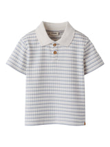 Lil' Atelier Mini Haldur ss loose polo Coconut Milk DUSTY BLUE