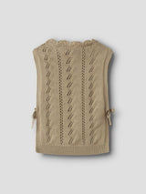 Lil' Atelier Mini Leou sl knit vest Twill