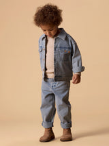 Lil' Atelier Mini Deva loose denim jacket Medium Blue Denim