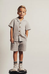 Baje Studio Buce shortsleeve blouse blue steel